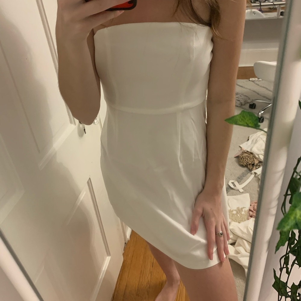 White strapless dress showpo.